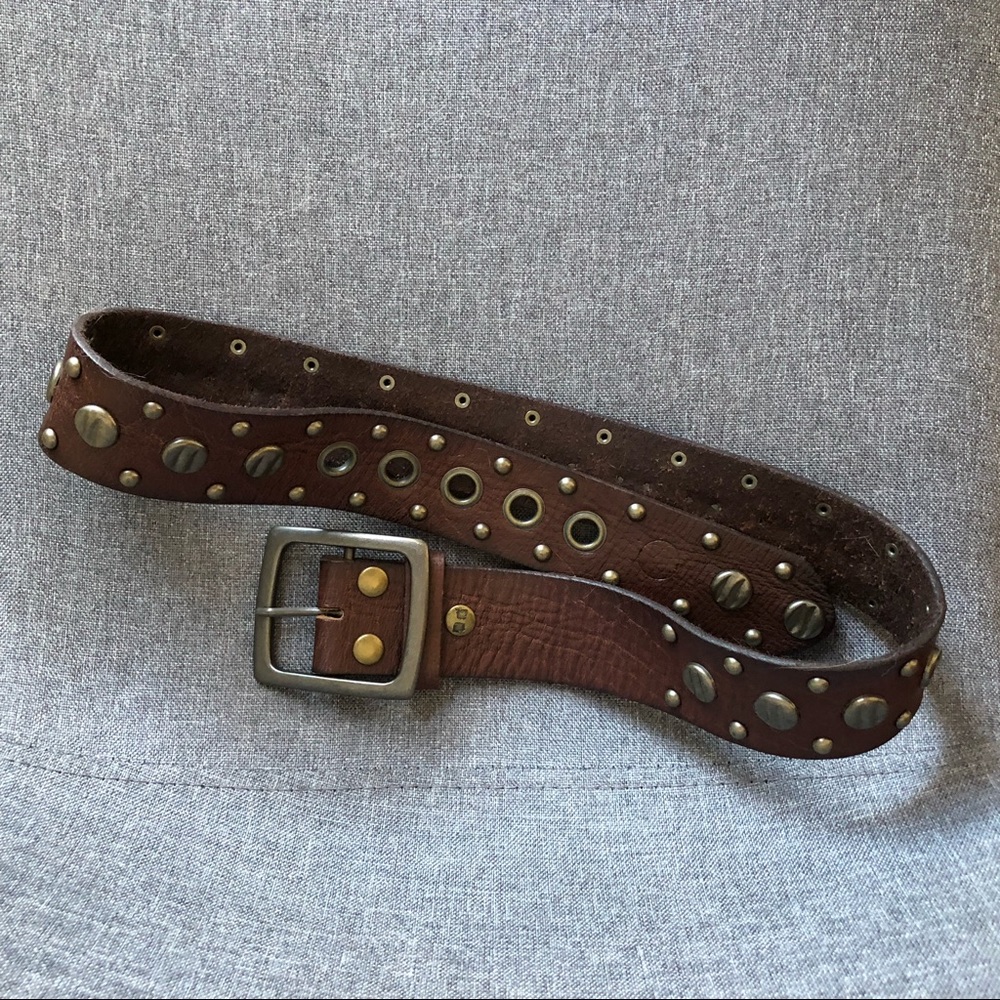 Bed Stu brown leather belt with studs size 32